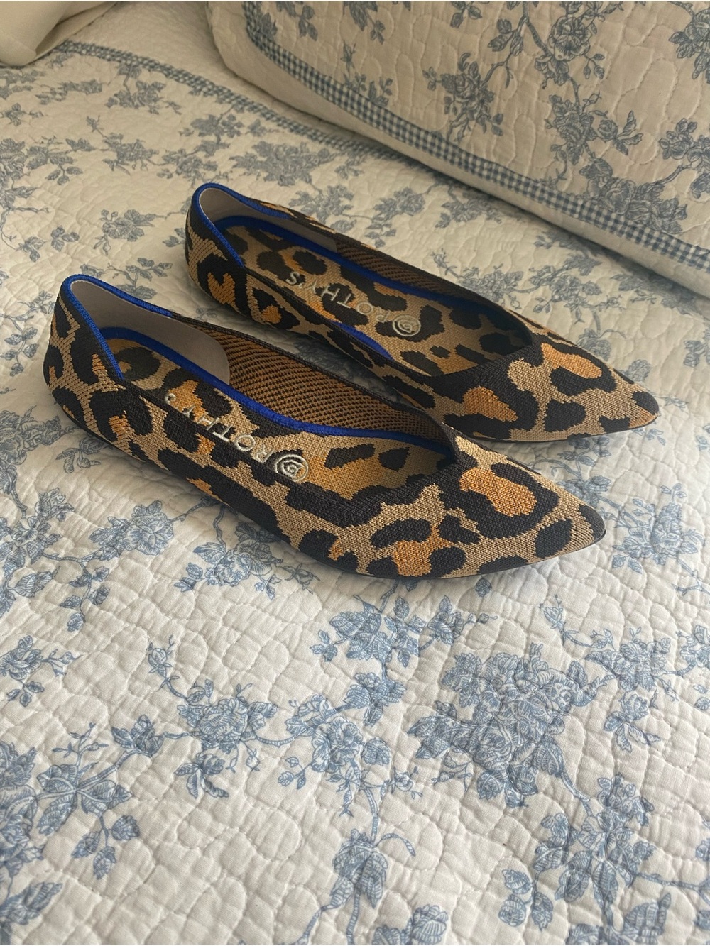Rothy’s The Point Big Cat Leopard Print Pointed Toe Flats